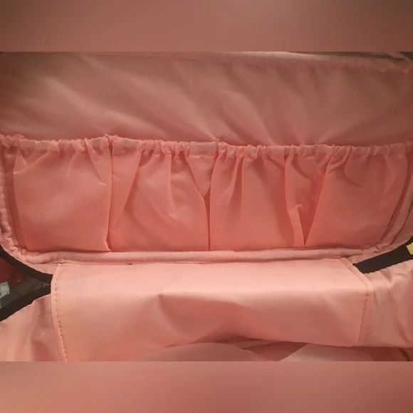 NWT Victoria's Secret Travel Case Bag Black Satin Gold Logo - Picture 3 of 7